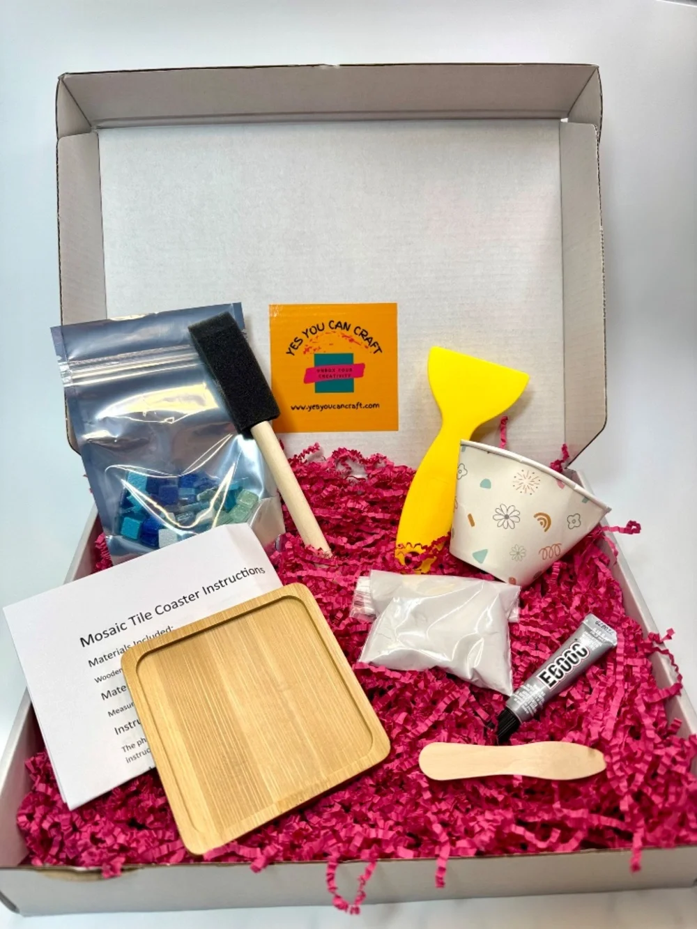 DIY Mosaic Tile Coaster Making Kit - Blue